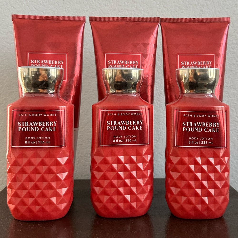 6 Strawberry Pound Cake Moisturizing Body Wash & Body Lotion Bundle (6) - Picture 2 of 3